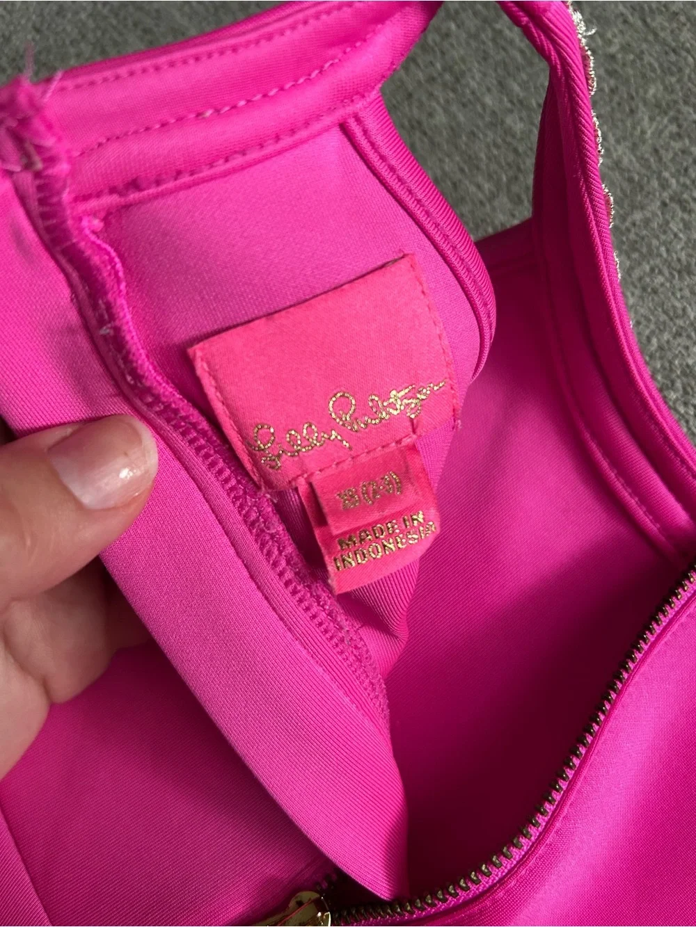 Lilly Pulitzer Hot Pink Jewel-Trim Peplum Dress